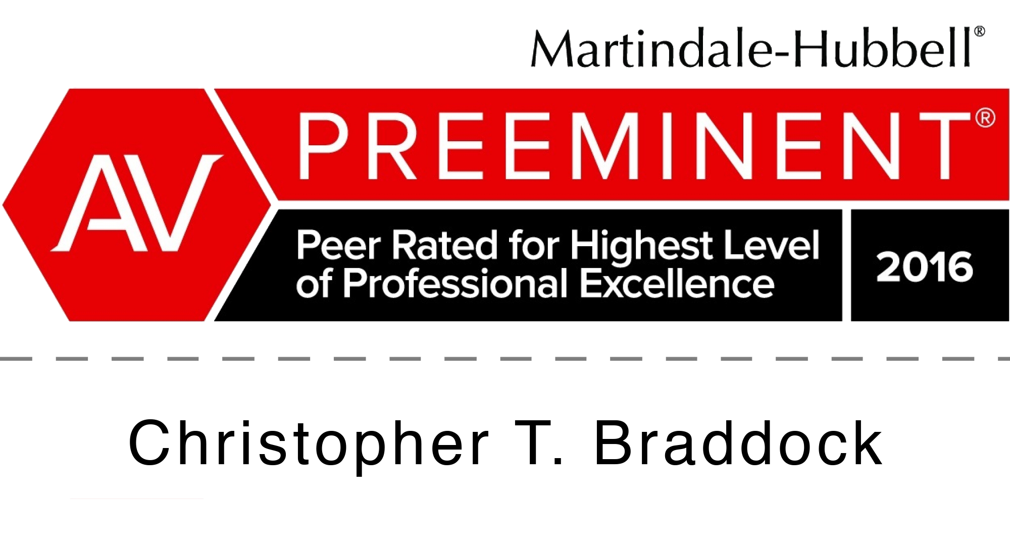 AV Preeminent Professional Excellence: Christopher T. Braddock